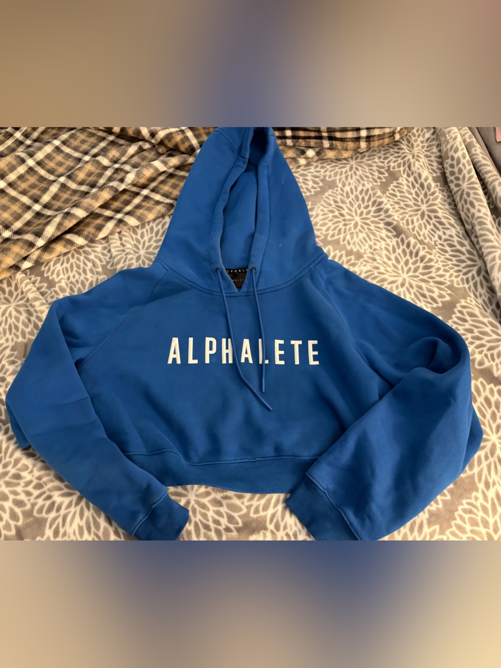 Alphalete Blue Logo cropped Hoodie